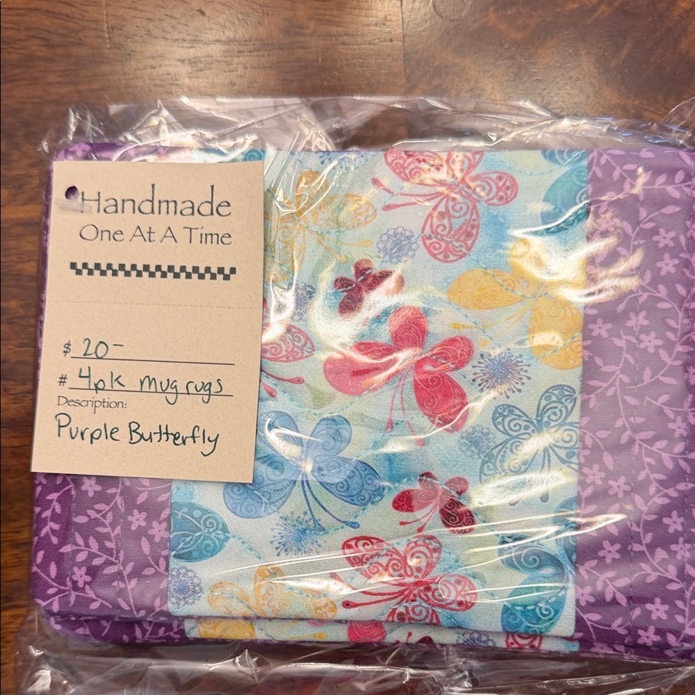 Handmade Purple Butterfly Fabric Set